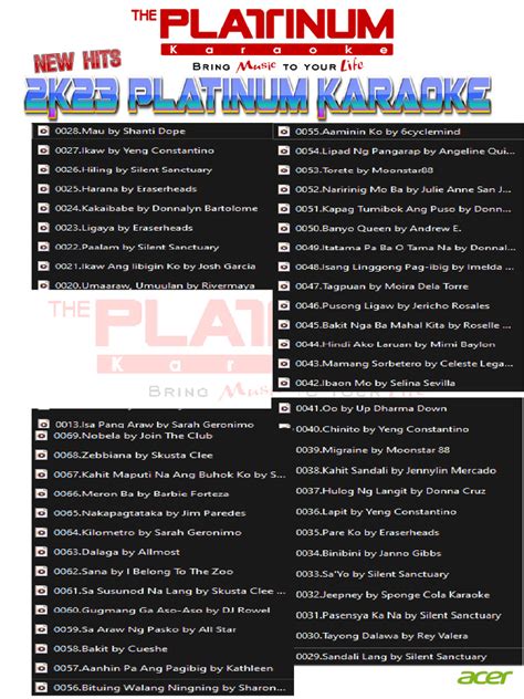 karaoke 6489|Platinum Songs .